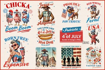Patriotic DTF Bundle - 10 Designs