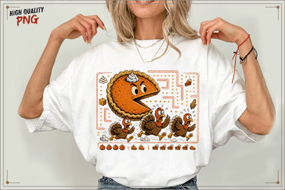 FUNNY FALL THANKSGIVING PIE CHASING TURKEYS