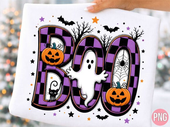 SPOOKY CHECKERED BOO