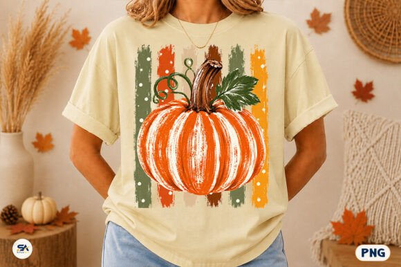 FALL DOTTED STRIPE PUMPKIN