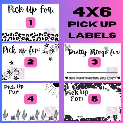 4X6 PICK UP THERMAL STICKERS - LABELS - WHITE LABELS