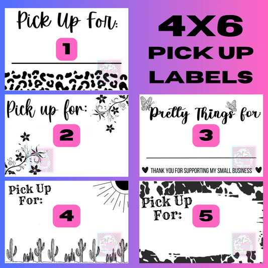 4X6 PICK UP THERMAL STICKERS - LABELS - WHITE LABELS