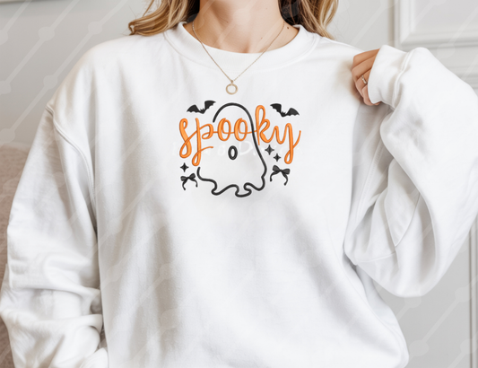 EMBROIDERED CREWNECK - SPOOKY GHOST