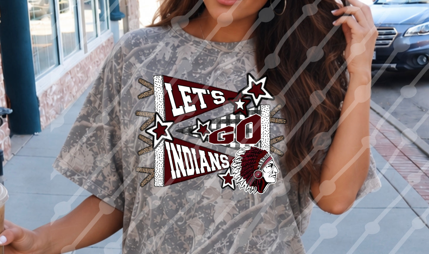LETS GO INDIANS PENNANT