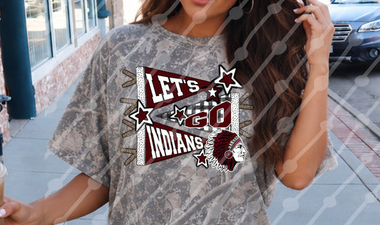 LETS GO INDIANS PENNANT