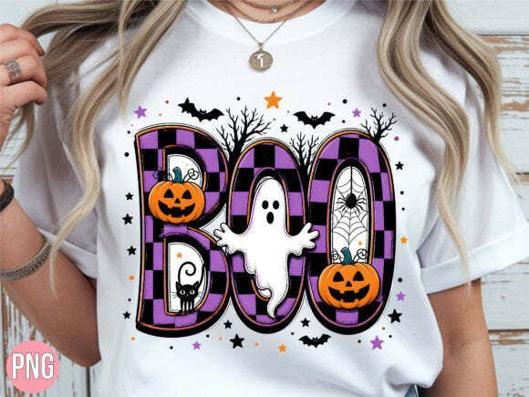 SPOOKY CHECKERED BOO