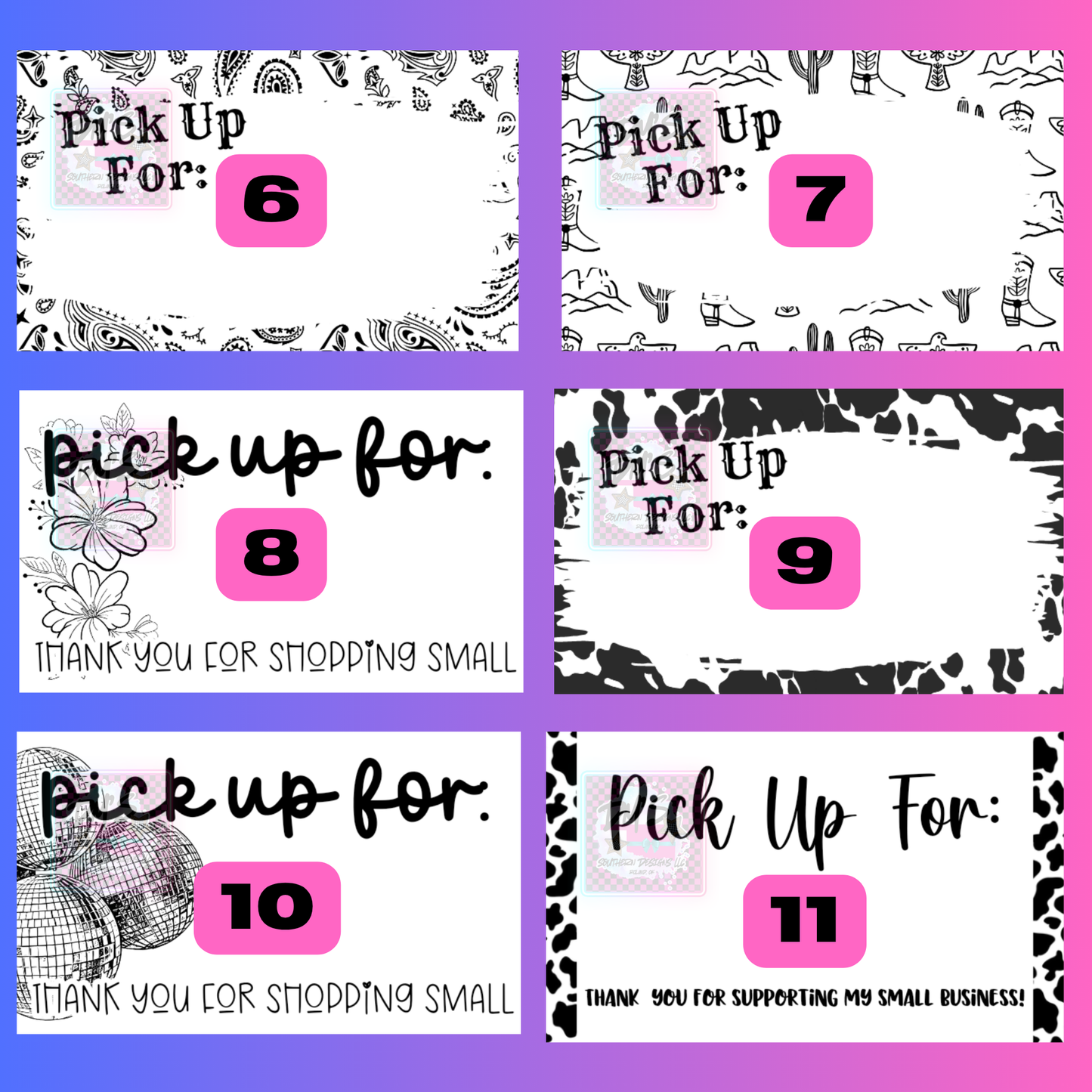 3X5 PICK UP THERMAL STICKERS - LABELS - WHITE LABELS