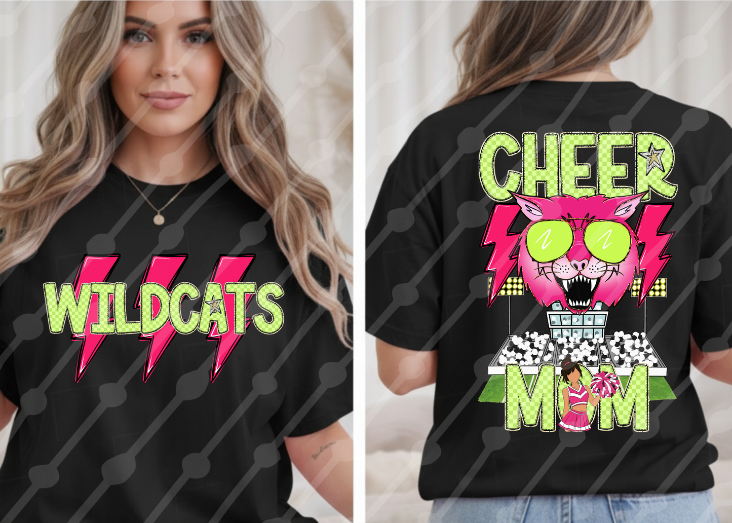 LIGHTNING CHEER MOM WILDCATS MASCOT