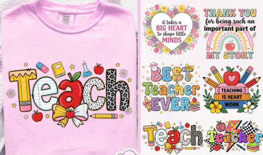 Boho Teacher Hats, Shirts & Transfers