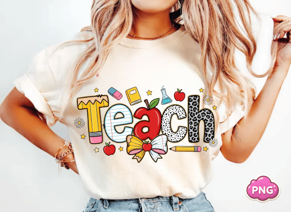 Boho Teacher DTF Transfer Bundle - 6 Designs