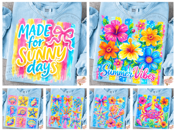 Preppy Coastal Summer Trucker Hats, Shirts & Transfers