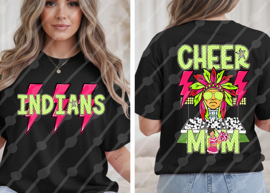 LIGHTNING CHEER MOM INDIANS MASCOT