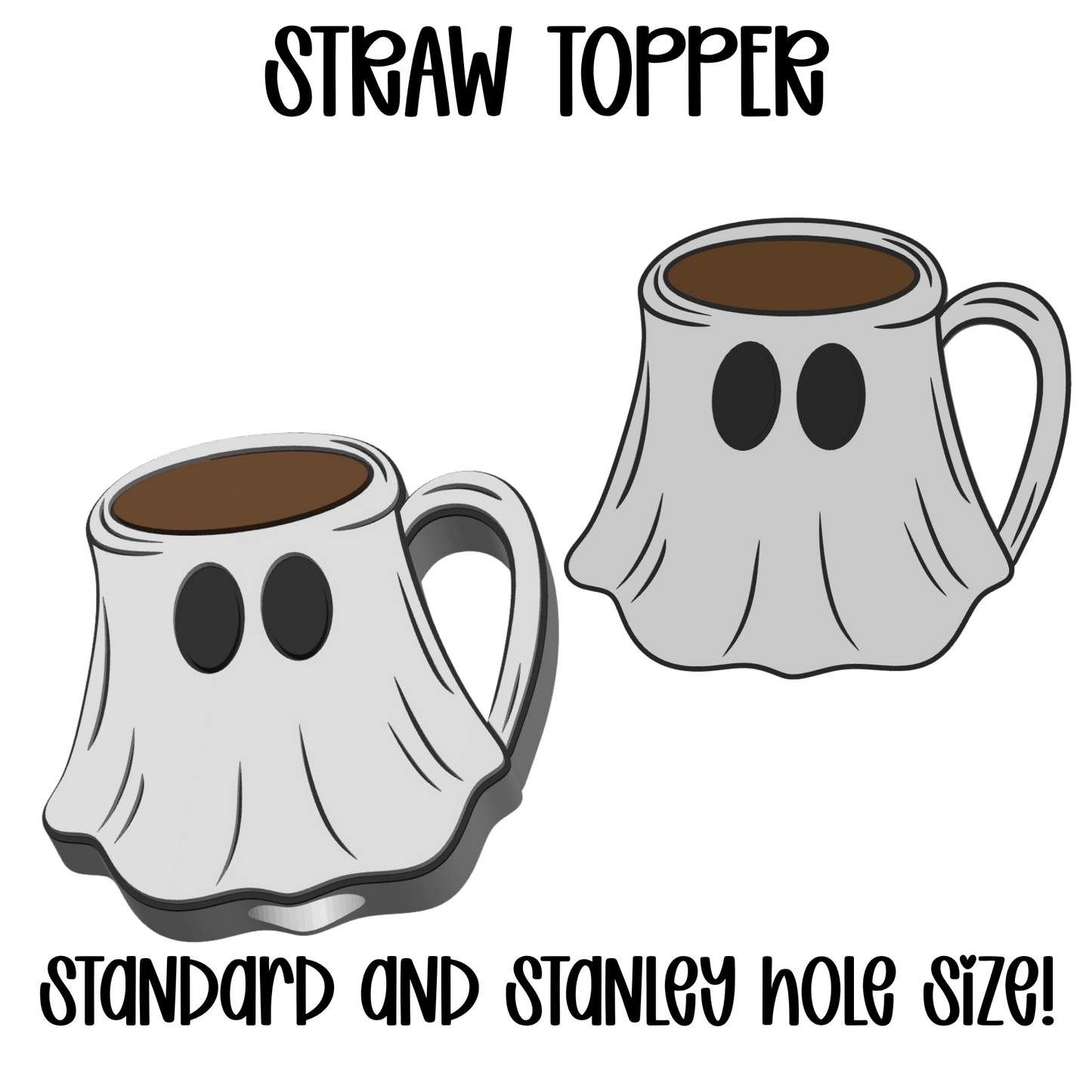 Ghost Mug Straw Topper