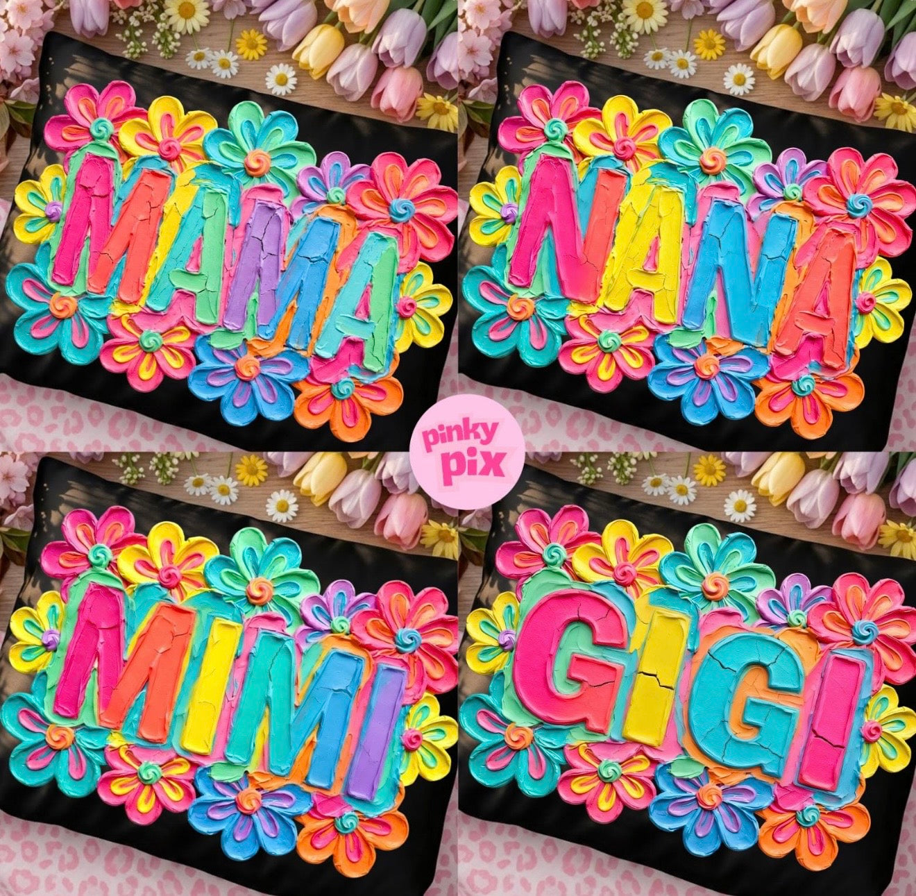 Mama Mini Gigi Nana MAwmaw Yaya Meme Mimi Bright Floral