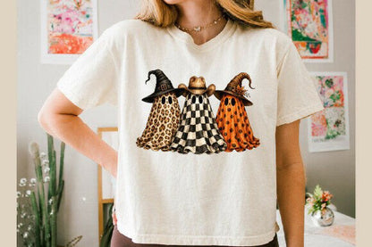 CUTE BOHO GHOST TRIO CHECKERED LEOPARD