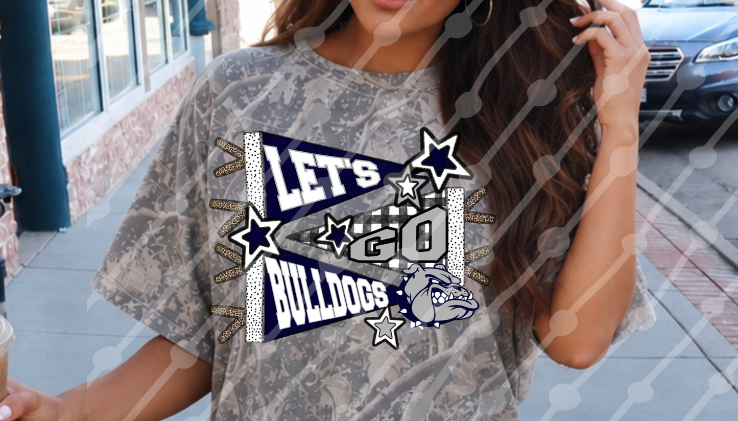 LETS GO BULLDOGS PENNANT - BLUE