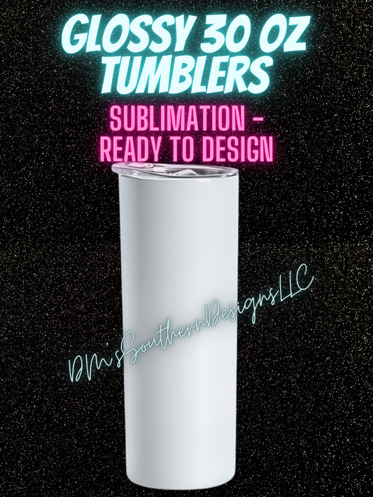 30oz Sublimation White Glossy Tumbler