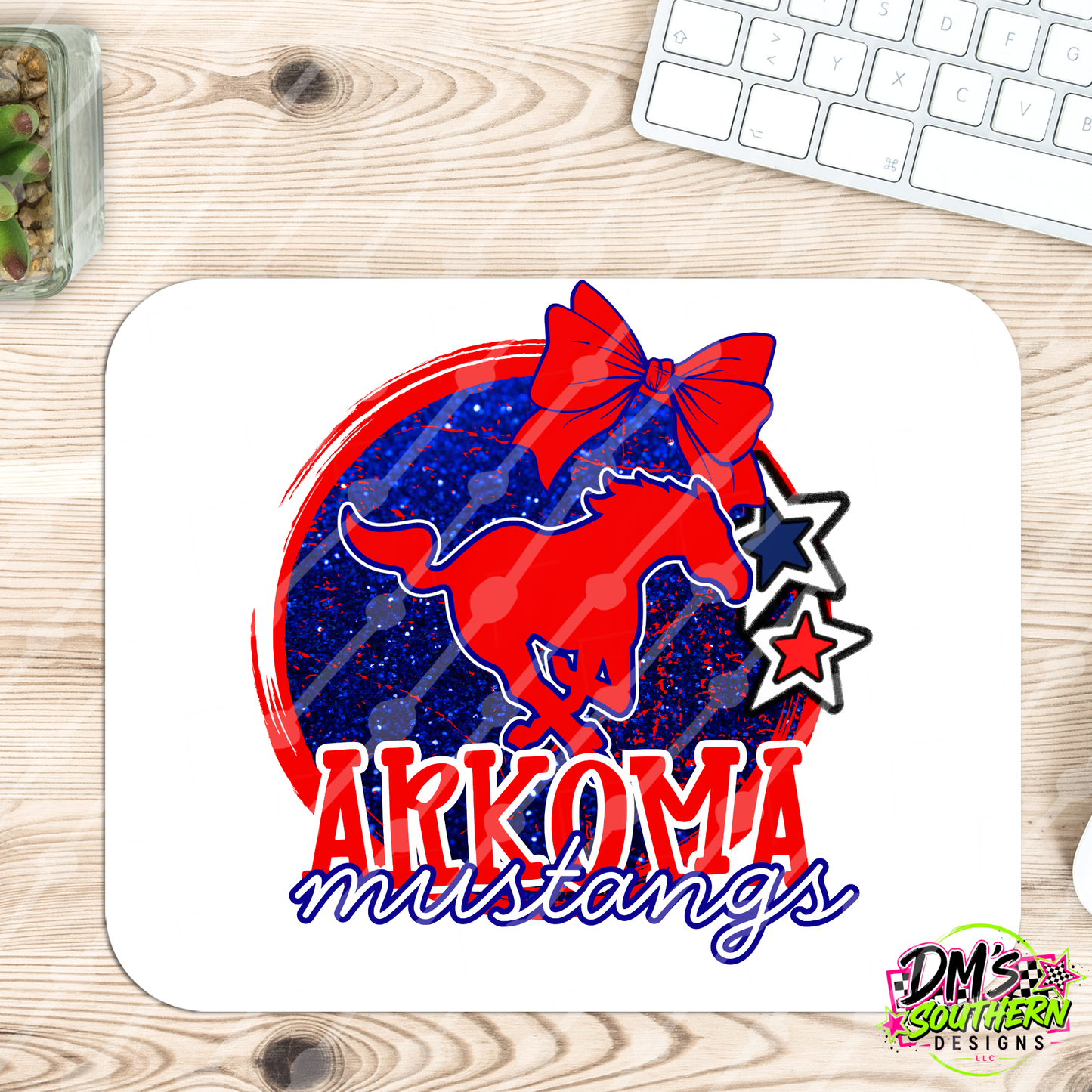 ARKOMA MUSTANGS GLITTER MASCOT OKLAHOMA