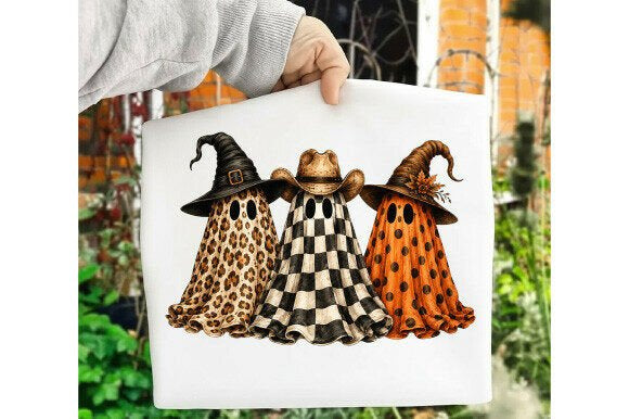CUTE BOHO GHOST TRIO CHECKERED LEOPARD