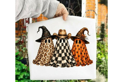 CUTE BOHO GHOST TRIO CHECKERED LEOPARD