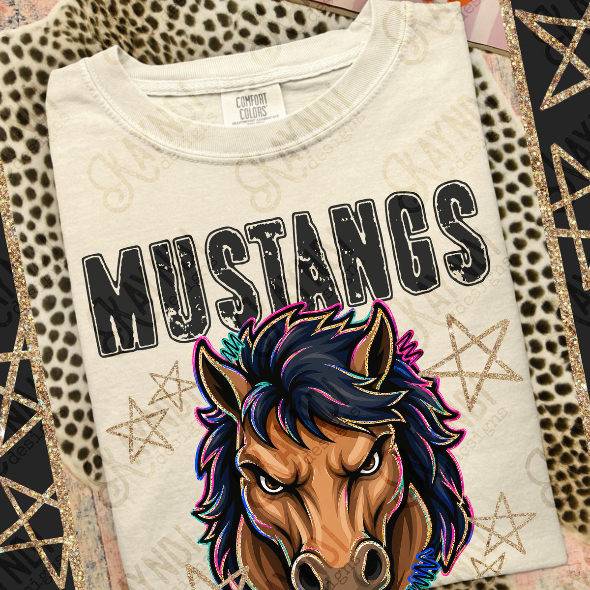 MUSTANGS GRUNGE MASCOT