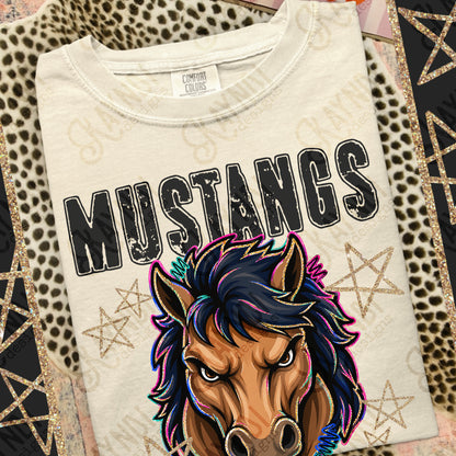 MUSTANGS GRUNGE MASCOT