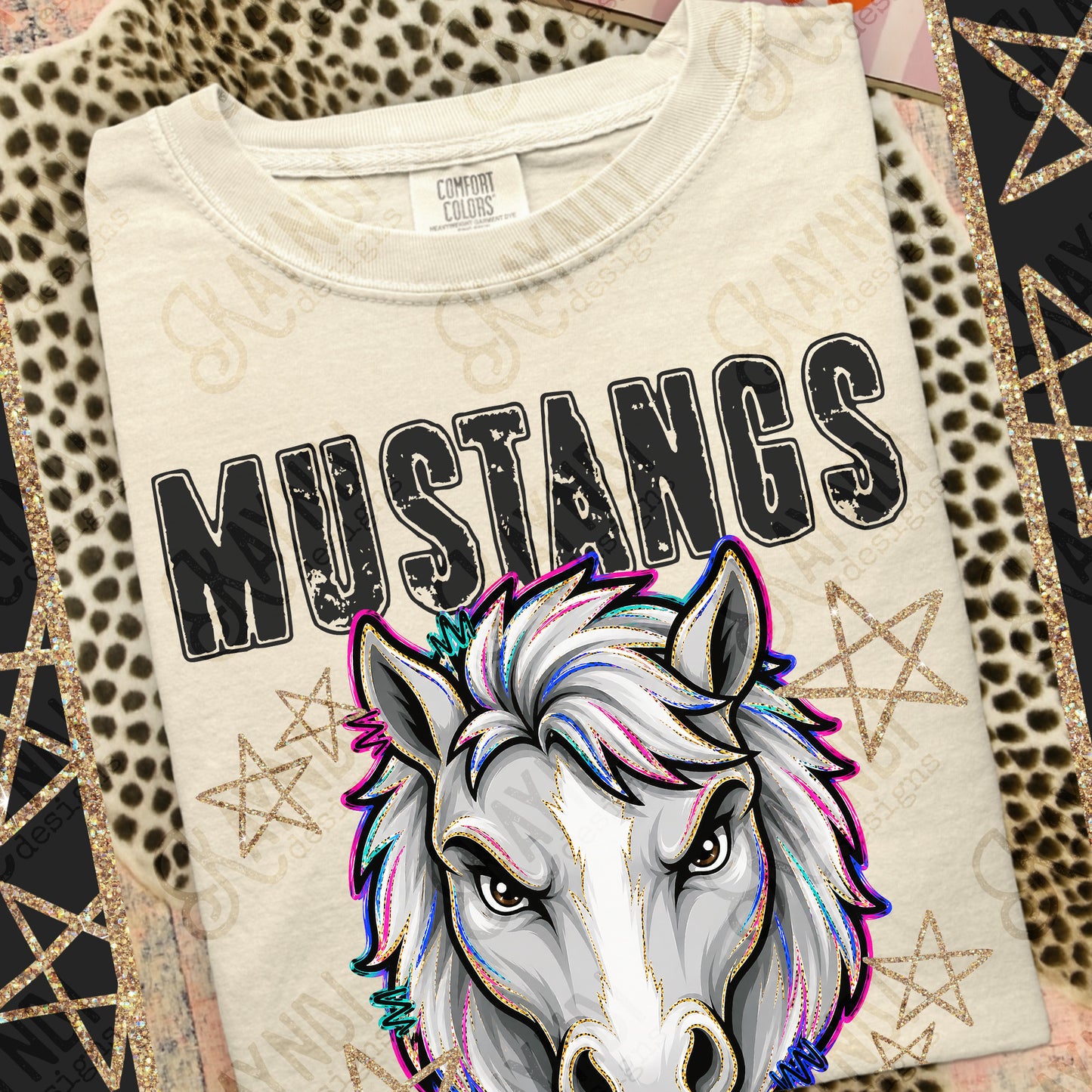MUSTANGS GRUNGE MASCOT