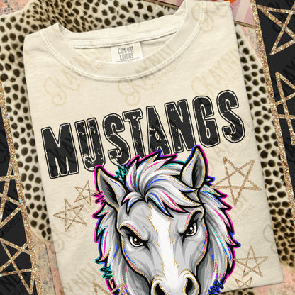 MUSTANGS GRUNGE MASCOT
