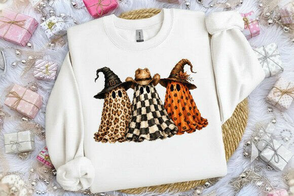 CUTE BOHO GHOST TRIO CHECKERED LEOPARD