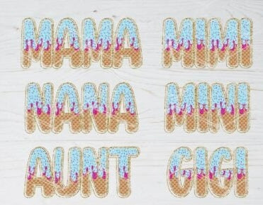 Ice Cream Sprinkle Drip - Family Mama Mini Nana Aunt Mimi Gigi