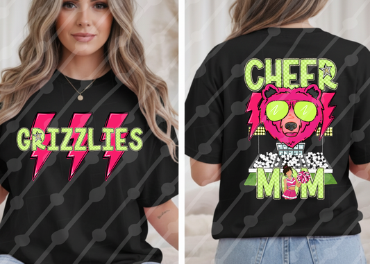 LIGHTNING CHEER MOM GRIZZLIES MASCOT