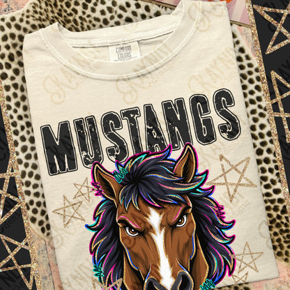 MUSTANGS GRUNGE MASCOT