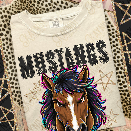 MUSTANGS GRUNGE MASCOT