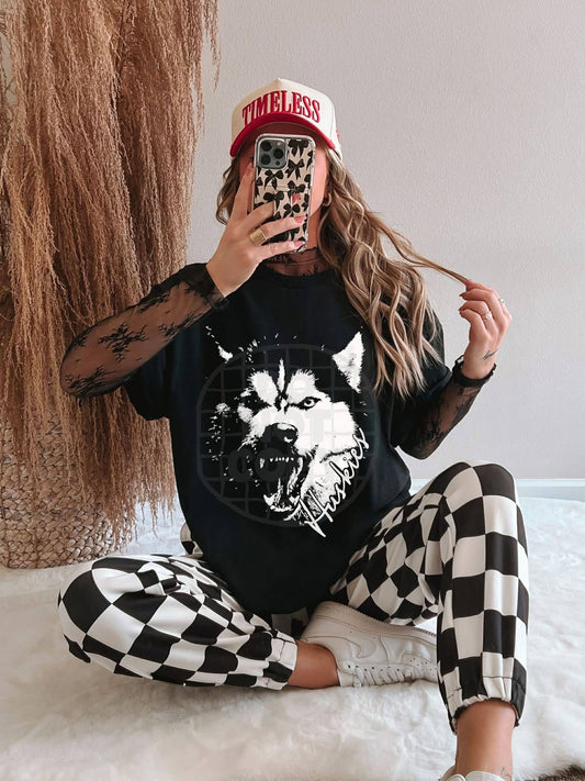 Black and White Husky Mascot