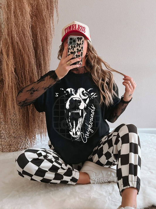 Black and White Greyhounds Mascot