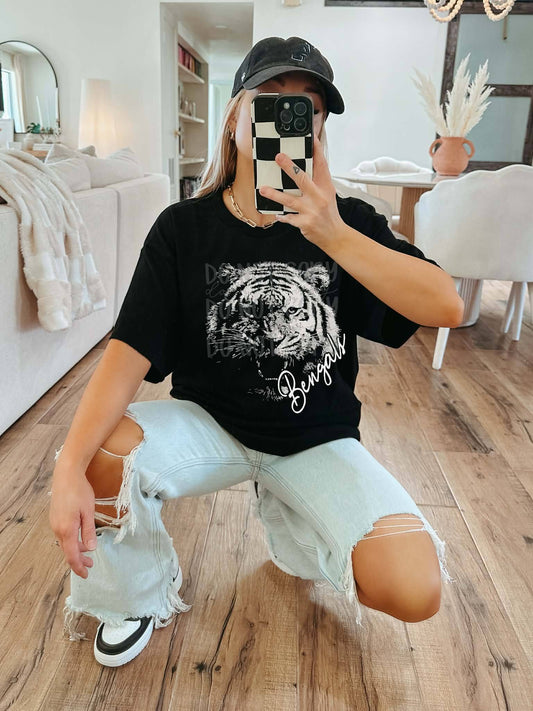 Black and White Bengals Mascot