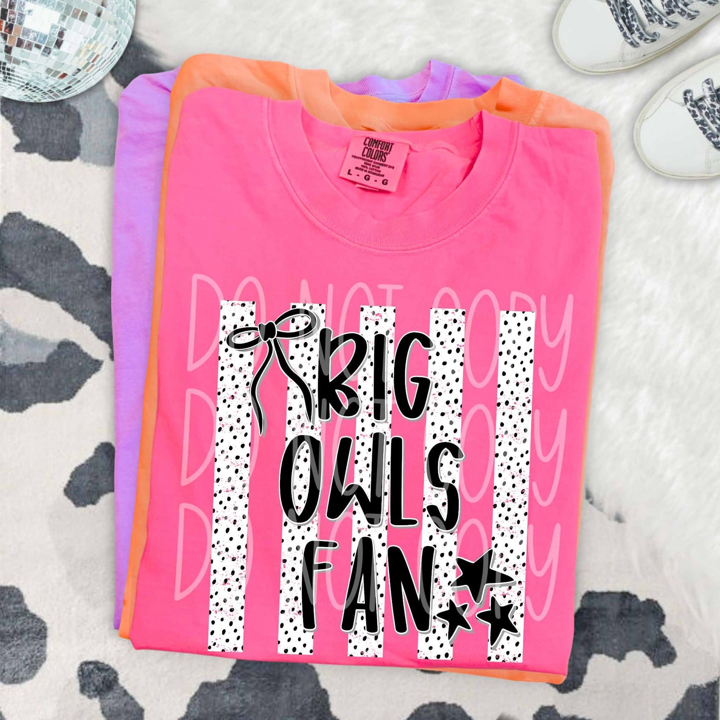 Dalmatian Dot Stripe Big Owls Fan