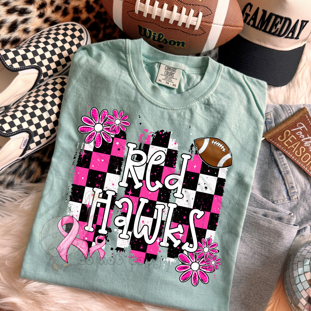 PINK CHECKERED MASCOTS SCHOOL SPIRIT