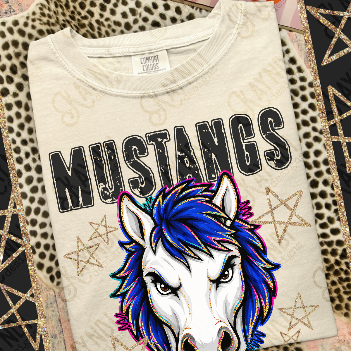 MUSTANGS GRUNGE MASCOT