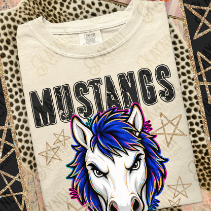 MUSTANGS GRUNGE MASCOT