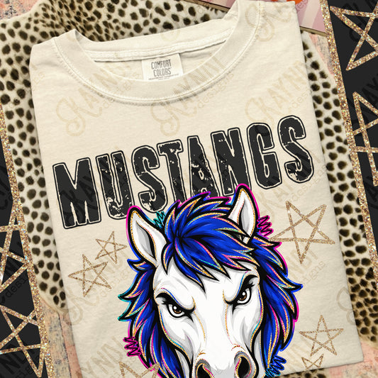 MUSTANGS GRUNGE MASCOT