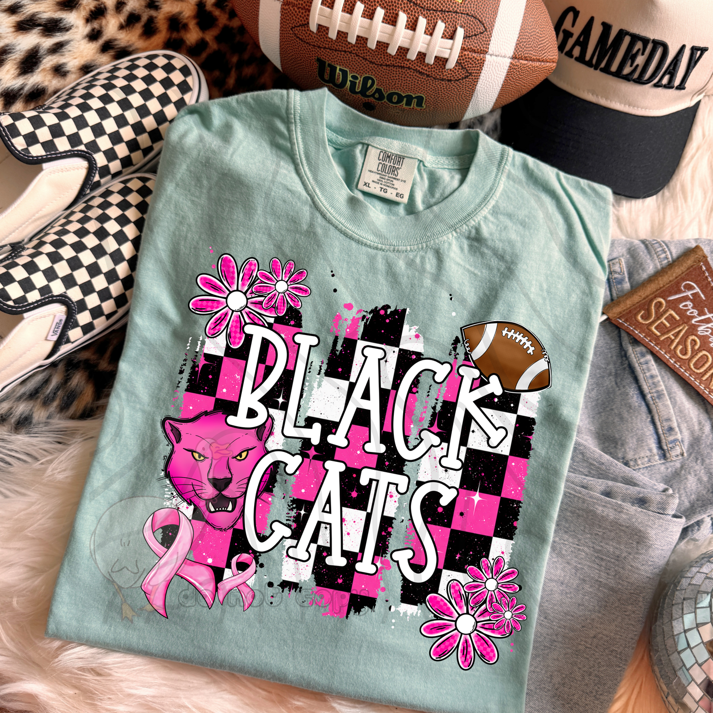 PINK CHECKERED MASCOTS SCHOOL SPIRIT