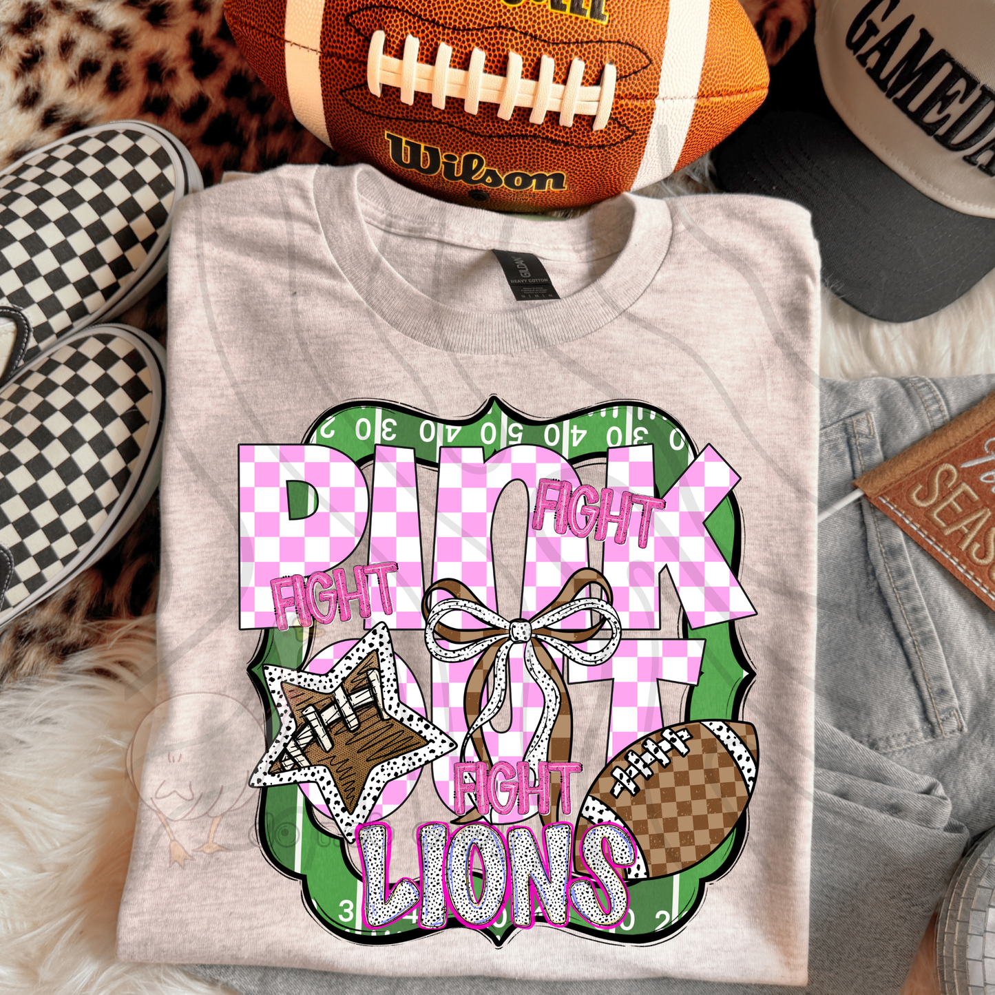 FIGHT FIGHT FIGHT PINK OUT MASCOTS SCHOOL SPIRIT