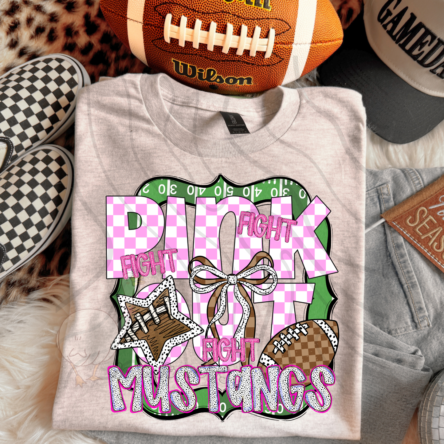FIGHT FIGHT FIGHT PINK OUT MASCOTS SCHOOL SPIRIT