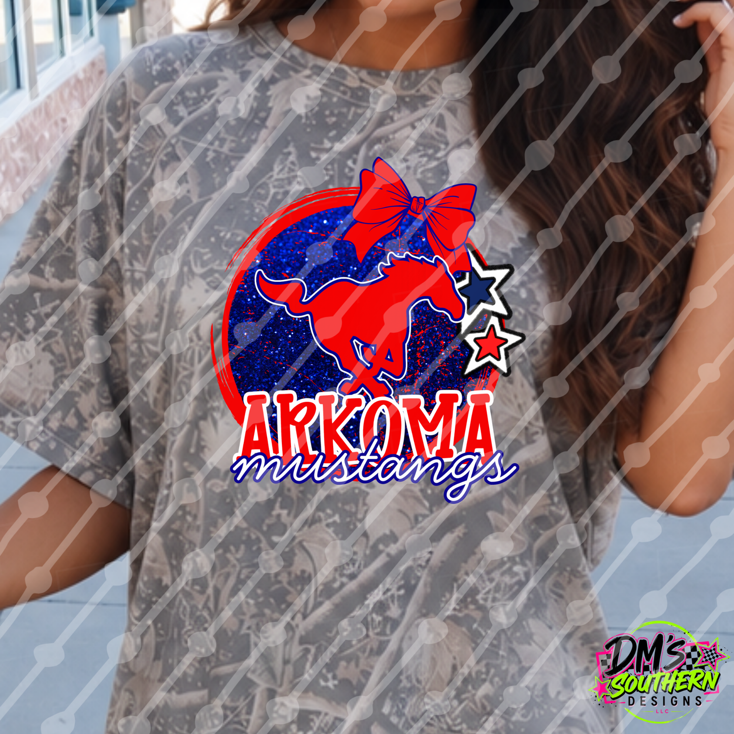 ARKOMA MUSTANGS GLITTER MASCOT OKLAHOMA