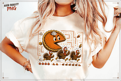 FUNNY FALL THANKSGIVING PIE CHASING TURKEYS