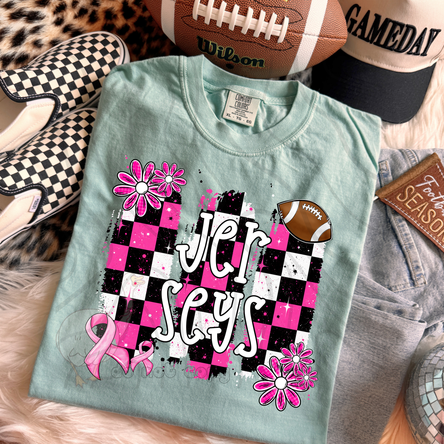 PINK CHECKERED MASCOTS SCHOOL SPIRIT