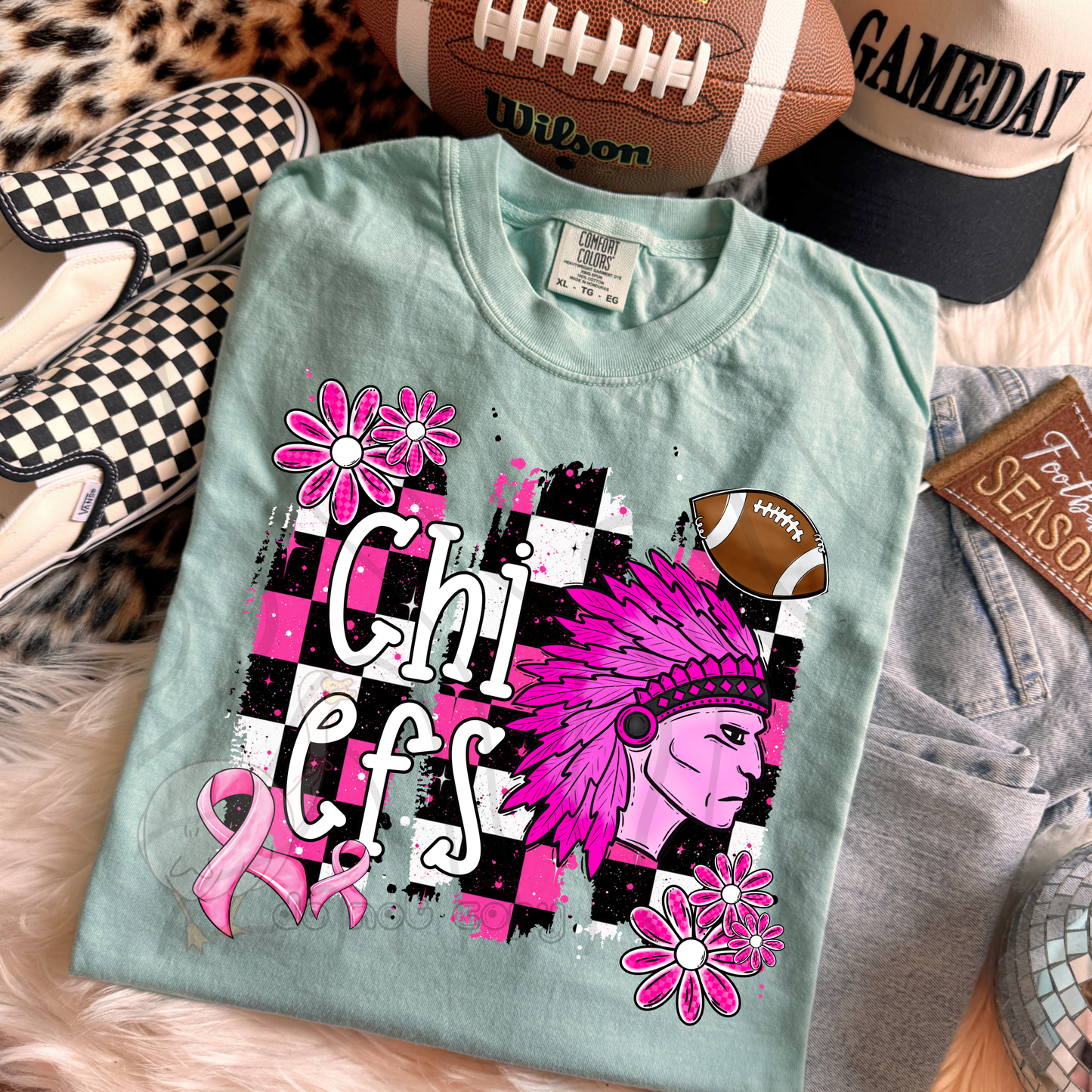 PINK CHECKERED MASCOTS SCHOOL SPIRIT