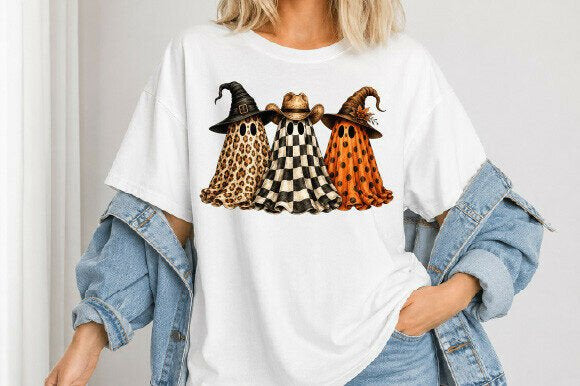 CUTE BOHO GHOST TRIO CHECKERED LEOPARD