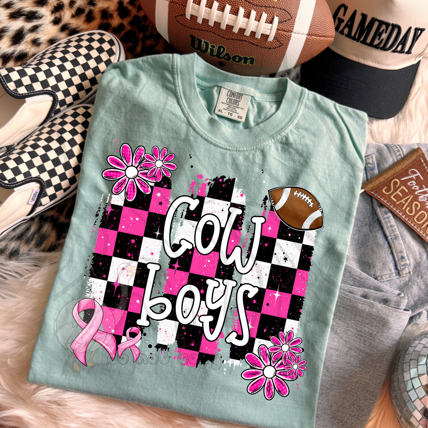 PINK CHECKERED MASCOTS SCHOOL SPIRIT